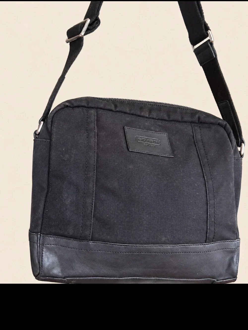 Coach Black Canvas Crossbody Messenger Bag